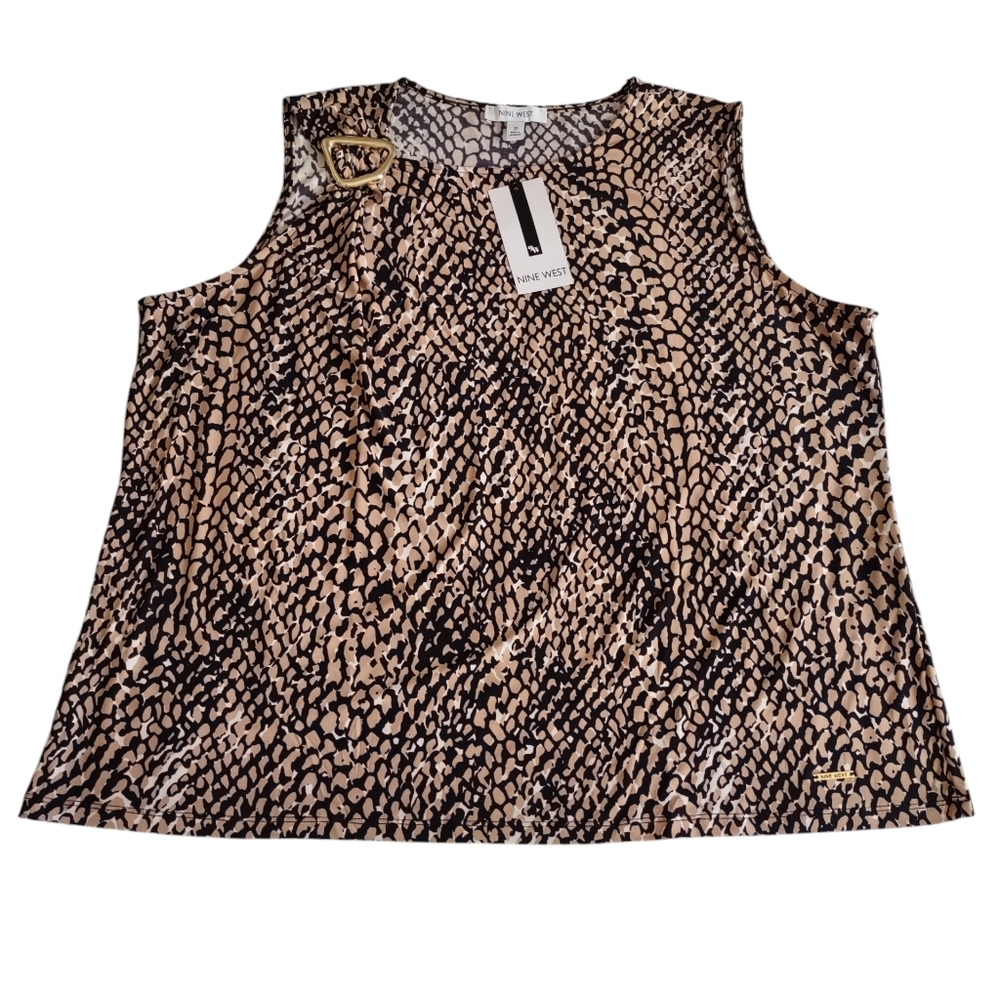 NWT Nine West 3X Snake Skin Print Sleeveless Top